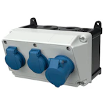 AMAXX-uttakssentral, IP44 2 schuko, 1 CEE