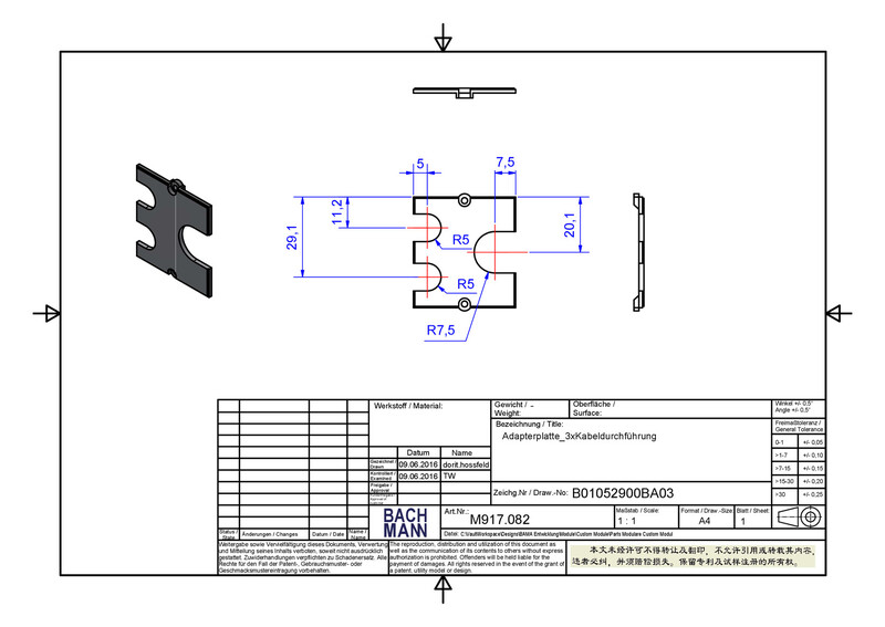 bachmann Mounting escutcheon custom module