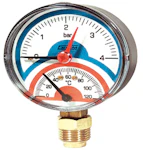 TERMOMANOMETRAS Ø80 0-4BAR 1/2" 0-120°C