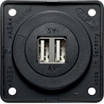 USB SOCKET OUTLET INTEGRO FLOW 2USB/3A/12VDC UR BLACK