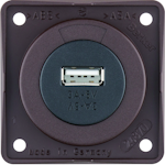 USB SOCKET OUTLET INTEGRO FLOW 1USB/3A/12VDC UR BROWN
