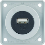 USB SOCKET OUTLET INTEGRO FLOW 1USB/3A/12VDC UR GRAY