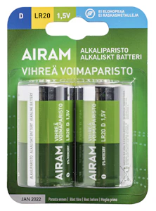 nortronic Batteri green lr20 d 1,5v 2p
