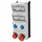 AMAXX-uttakssentral, IP44 2 schuko, 2 CEE med vern