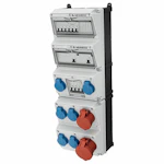 AMAXX-uttakssentral, IP44 6 schuko, 2 CEE med vern