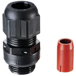 Nippel med gummipakkning M32 svart IP67