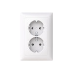 SOCKET OUTLET SAGA 1,5BOX 2S/16A/IP20 2X COVER PLATE