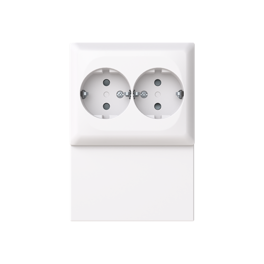 SOCKET OUTLET SAGA SCHUKO 2-G SCREWLESS LATH, WHI