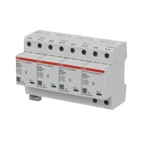 abb smart buildings Överspänningsskydd fastighet ovr t1-t2 3p+n p ts qs
