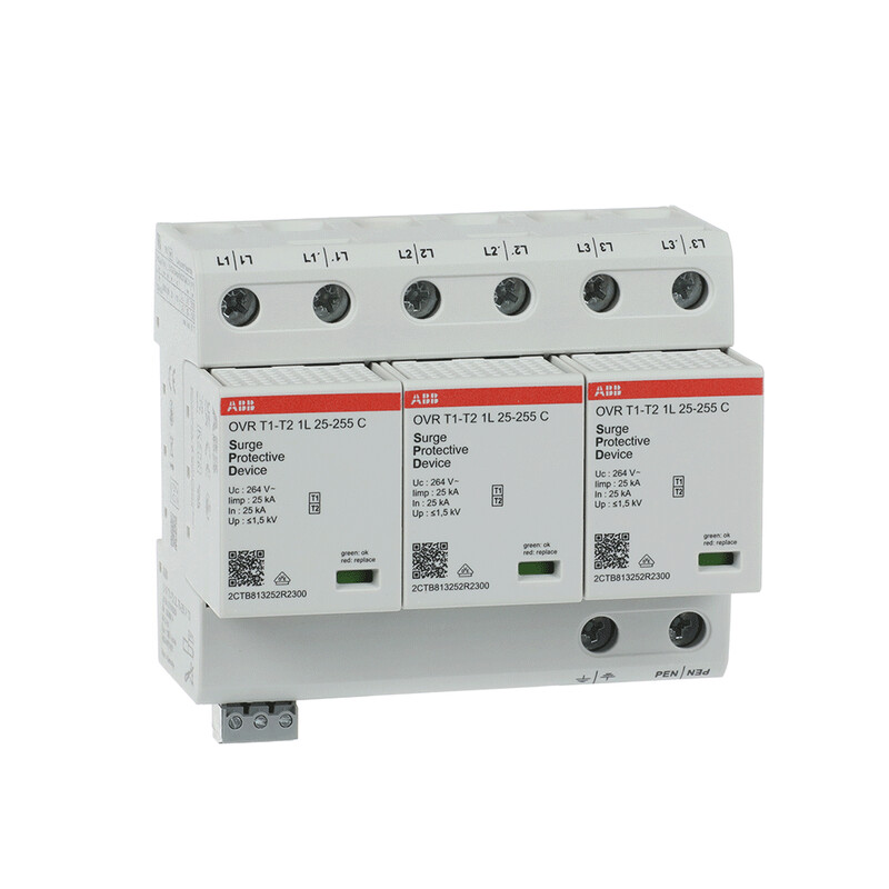 abb smart buildings Överspänningsskydd fastighet ovr t1-t2 3p p ts qs