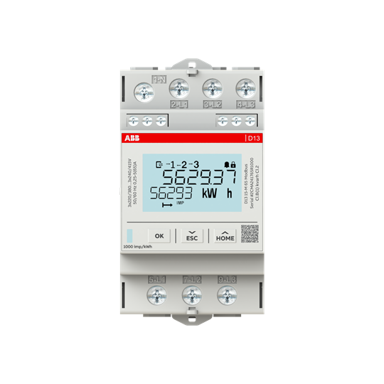 ENERGY METER ABB 3P, 65A, MID CL.B, MODBUS