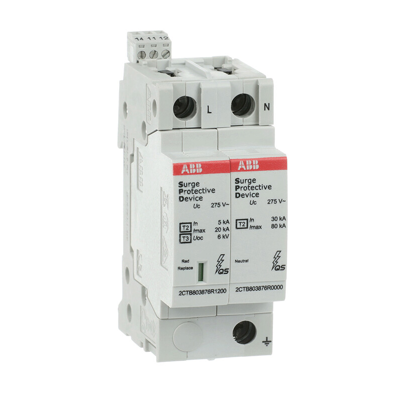 abb smart buildings Överspänningsskydd fastighet ovr t2-t3 1p+n p ts qs