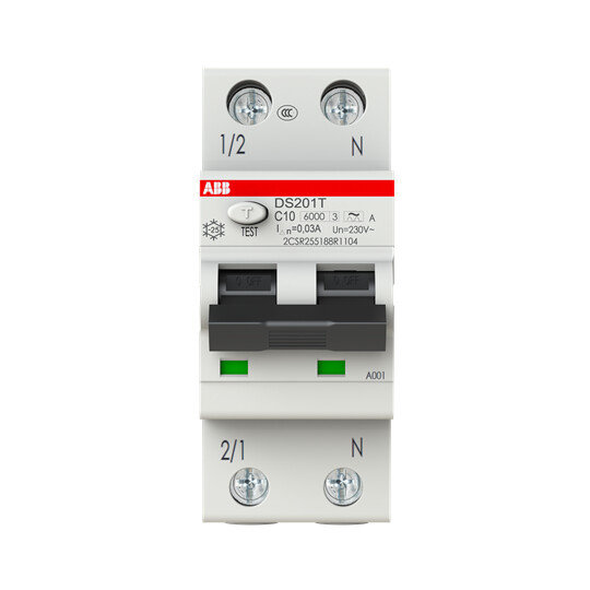 abb smart buildings Rcbo ds201 2-poles c-char. 10a 30ma