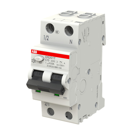 abb smart buildings Rcbo ds201 2-poles c-char. 10a 30ma
