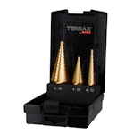 STEP DRILL SET TERRAX HSS-TiN 4-12/4-20/4-30mm HSS-TiN