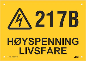 melbye Varselskilt "hs livsfare" a129 a 129