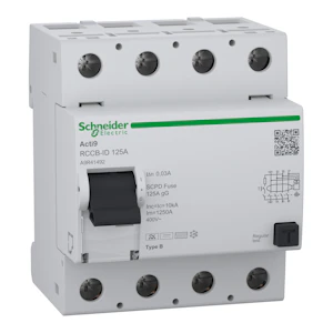schneider electric Acti9 id rccb 4p 125a 30ma b