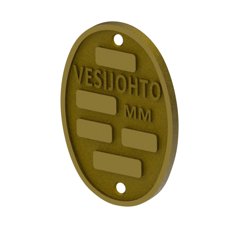 MARKING PLATE HELA WATER/DRAIN BRASS