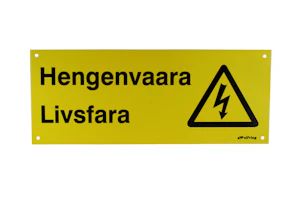 normiopaste Märkskylt hengenvaara/livsfara