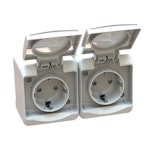 SOCKET SURFACE-TYPE IP44 2-WAY EARTHED OPAL PRO