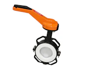LÄPPÄVENTTIILI VUORATTU PTFE DN80 PN10 KAHVALLA