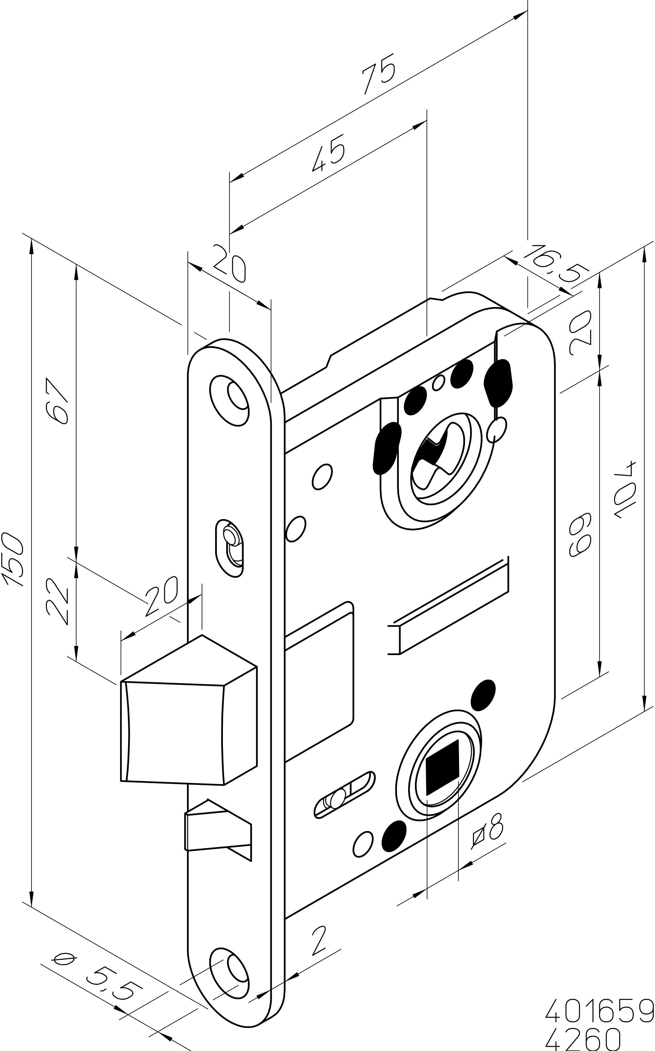 abloy Låsinsats abloy 4260/0045 höger mässing