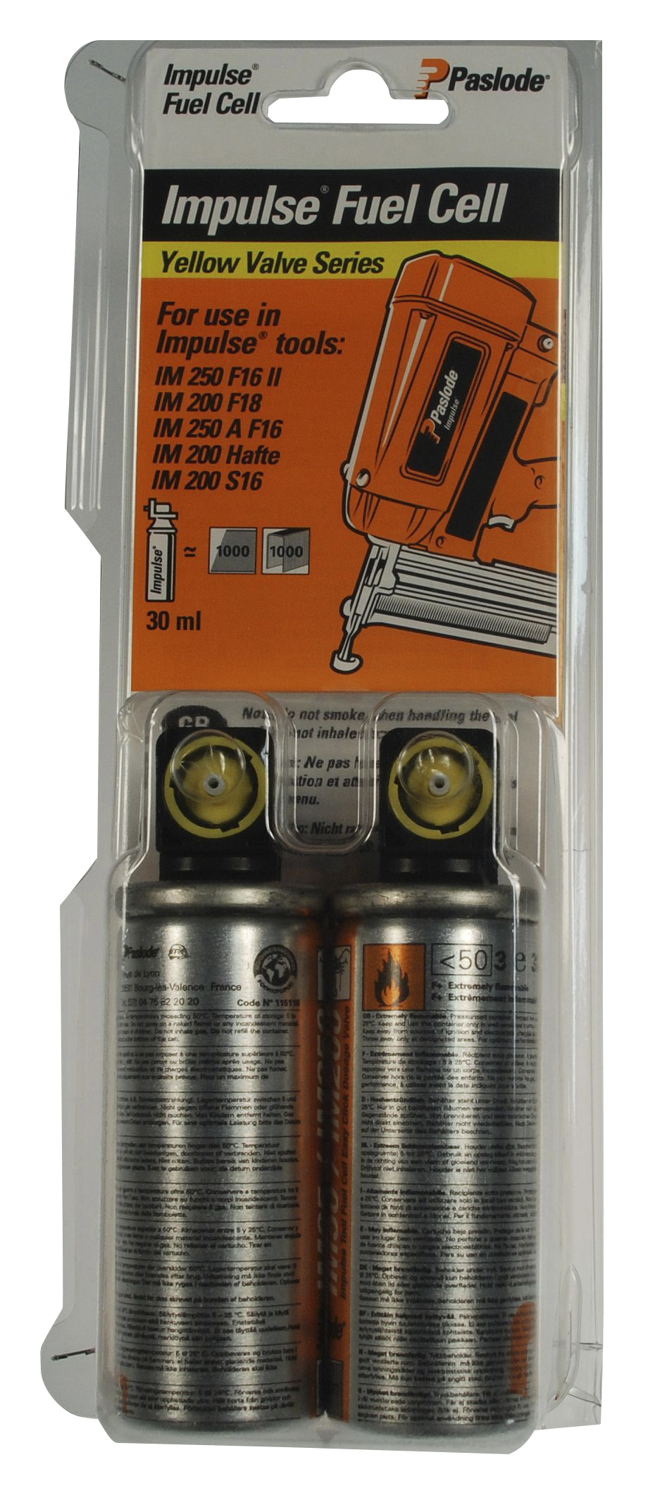 paslode Fuel cell blister yellow mini im65/65a/50/200-s16 2pcs