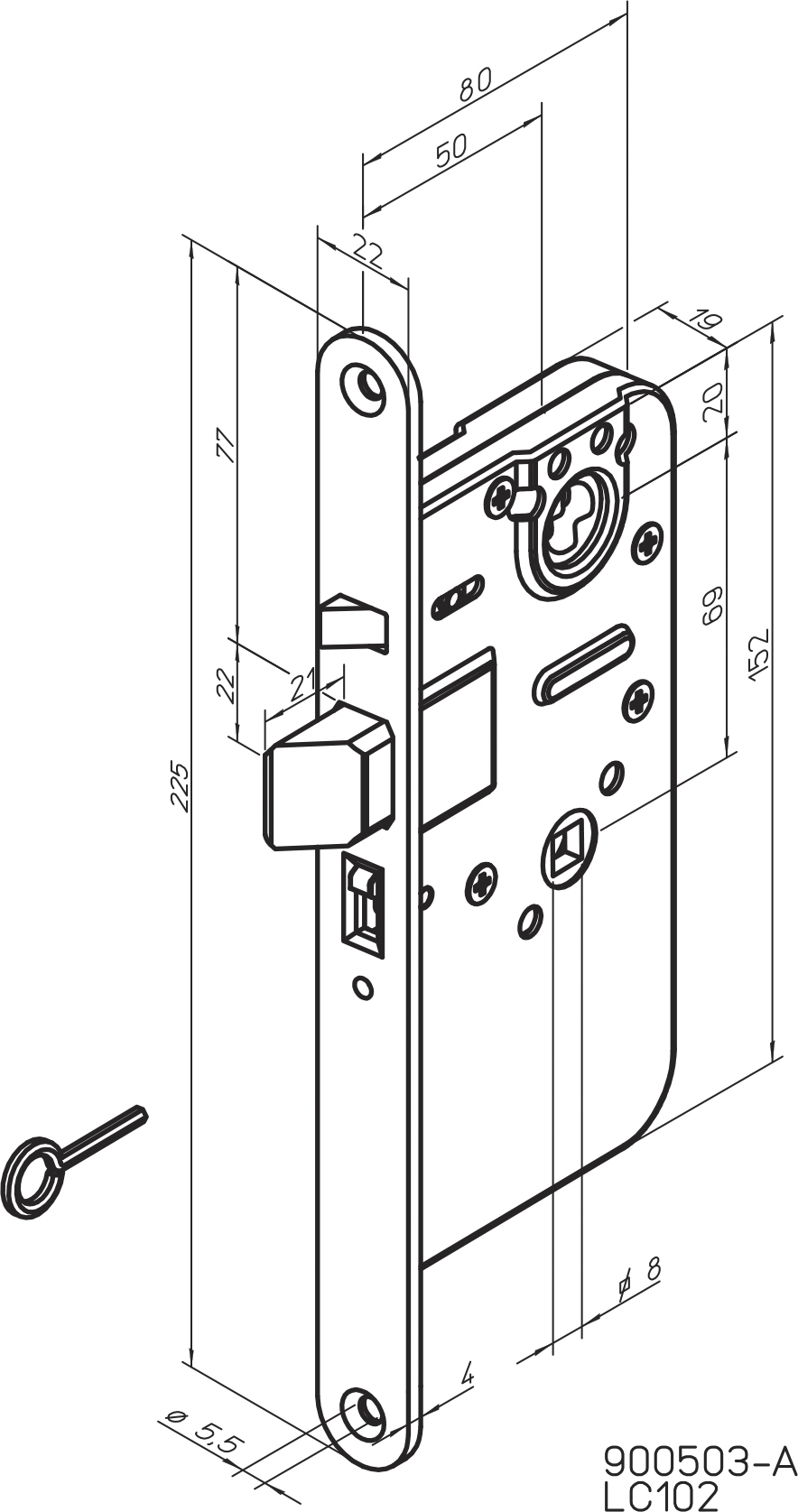 abloy Lock case abloy lc102/4690 left onefit