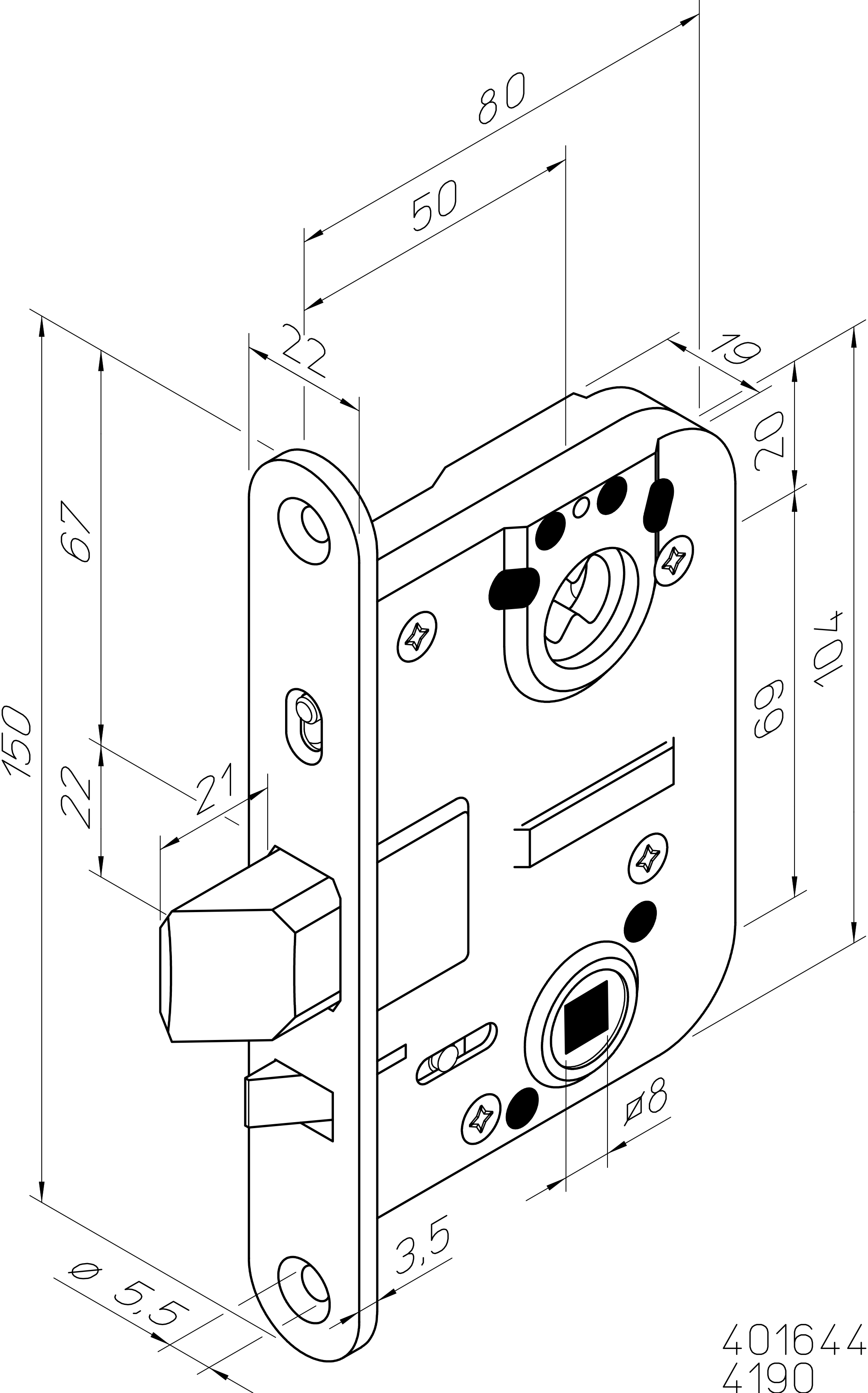 abloy Lukkorunko abloy 4190/4690 vasen huultamaton
