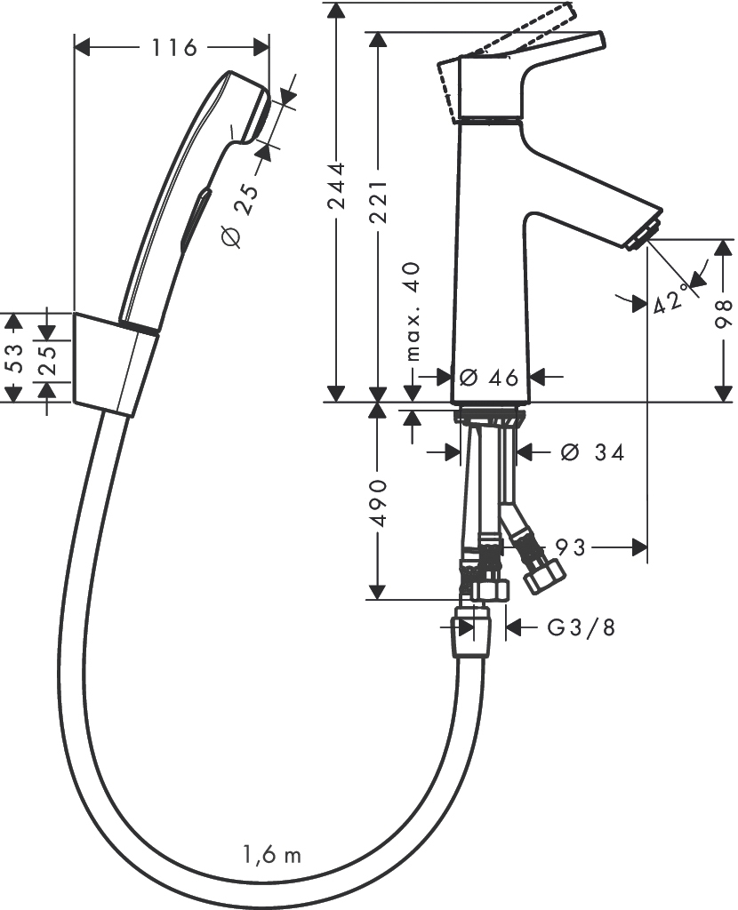 hansgrohe Pesuallashana hansgrohe 72290000 talis s bidette