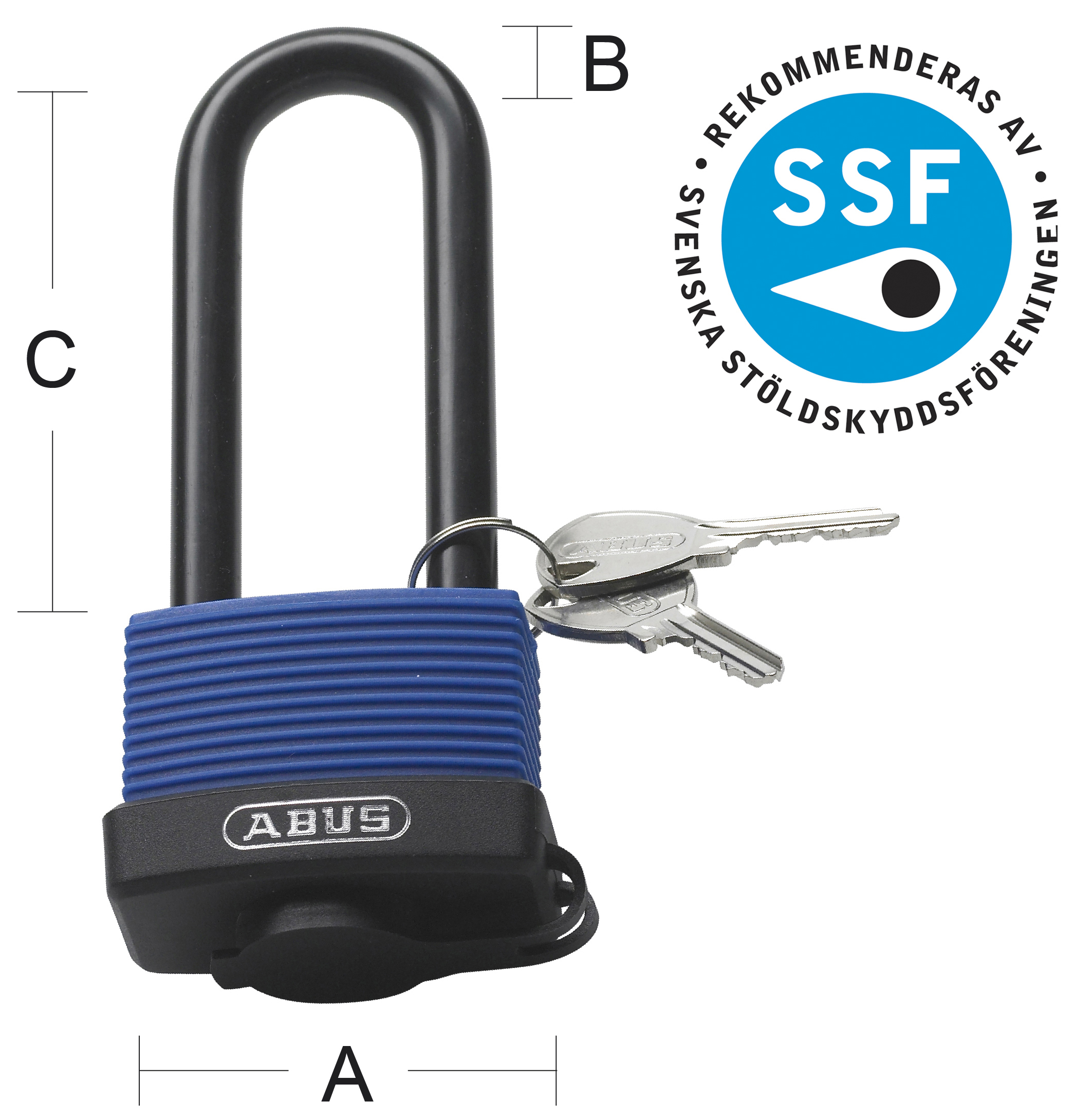 abus Padlock abus 70ib/45hb63 c/sdknf brass cl1