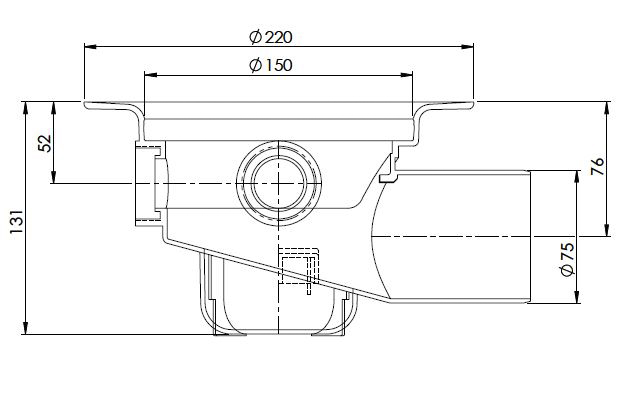 purus Floor drain horizontal våke 75 32mm pp