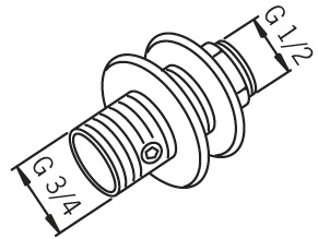 oras Suihkukaapin läpivienti oras 287525 1/2x3/4