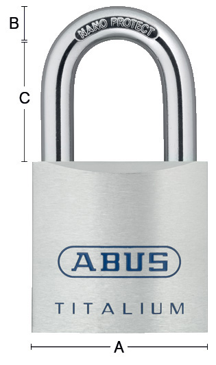 abus Hänglås abus 80ti/50 titalium klass 1