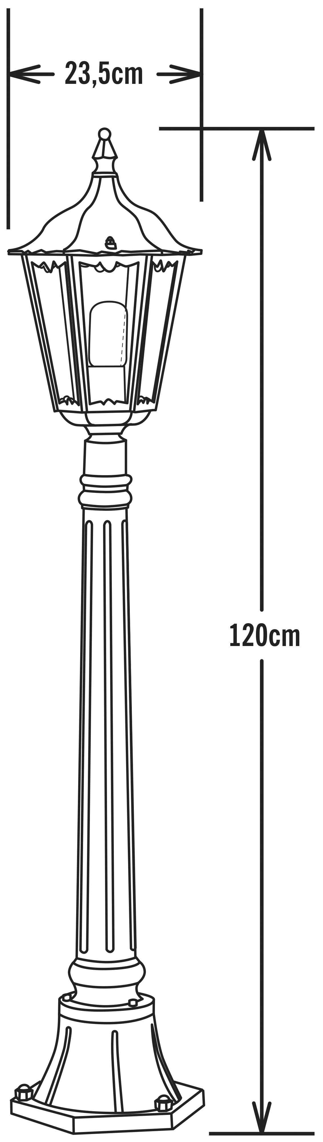 konstsmide Pole mount. luminaire 7215-750 firenze black