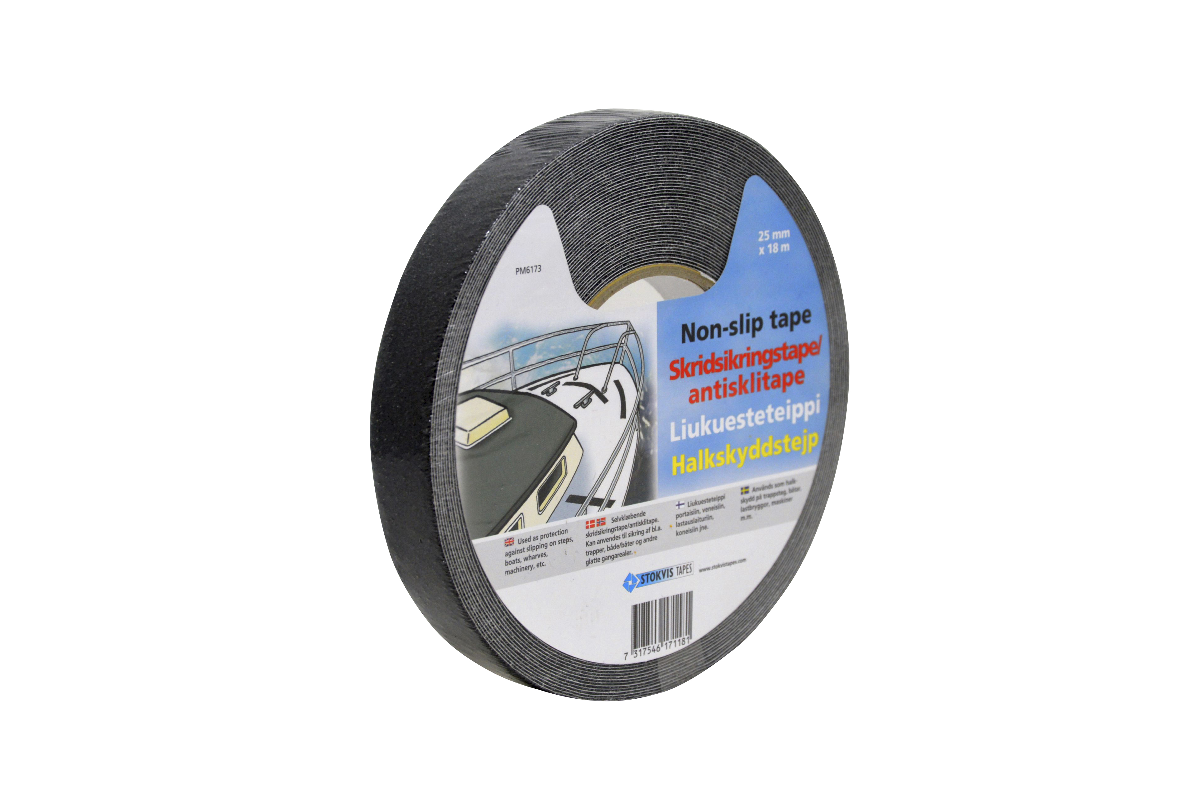 stokvis tapes Halkskyddstejp 25mm x 18m svart