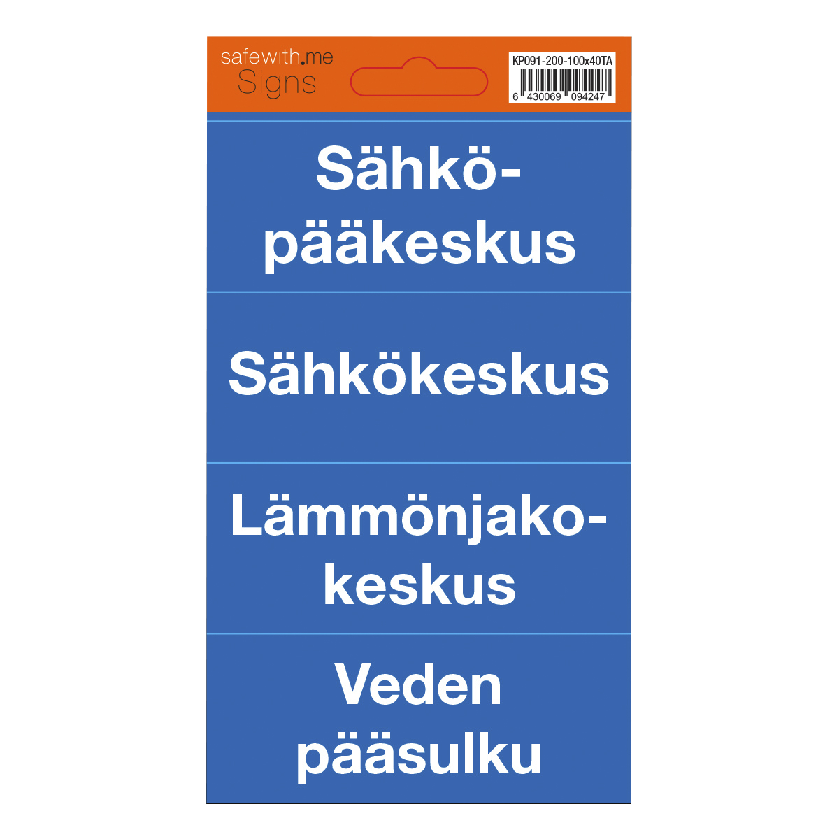turvakauppa Kiinteistön keskus - tarrat arkki, 40x100mm tarroja