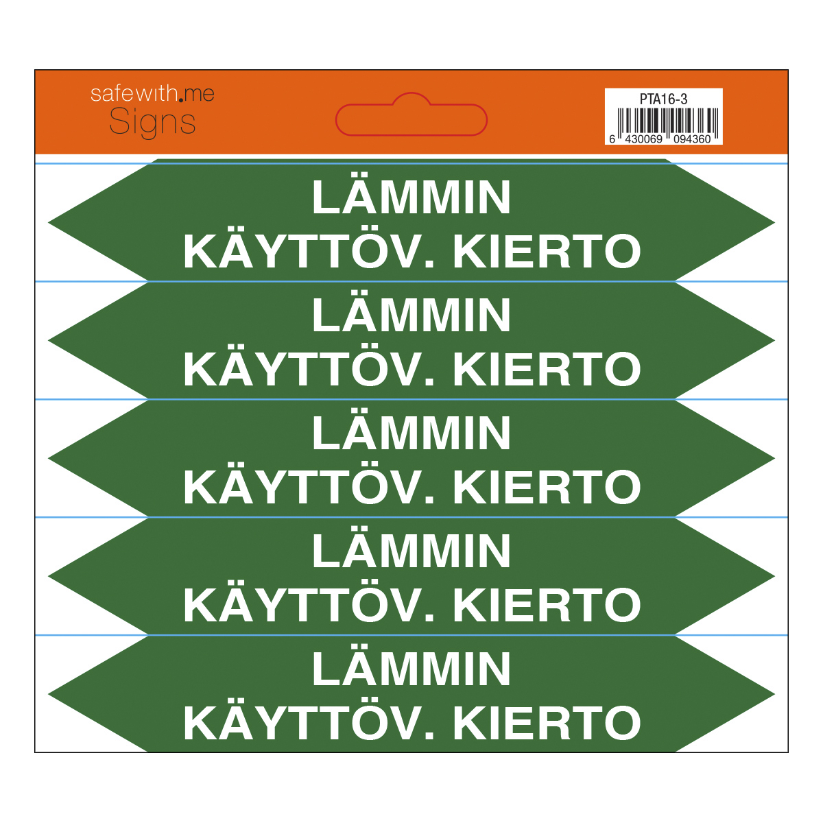 turvakauppa Pipe marking lämminkäyv kierto sheet with 5 stickers
