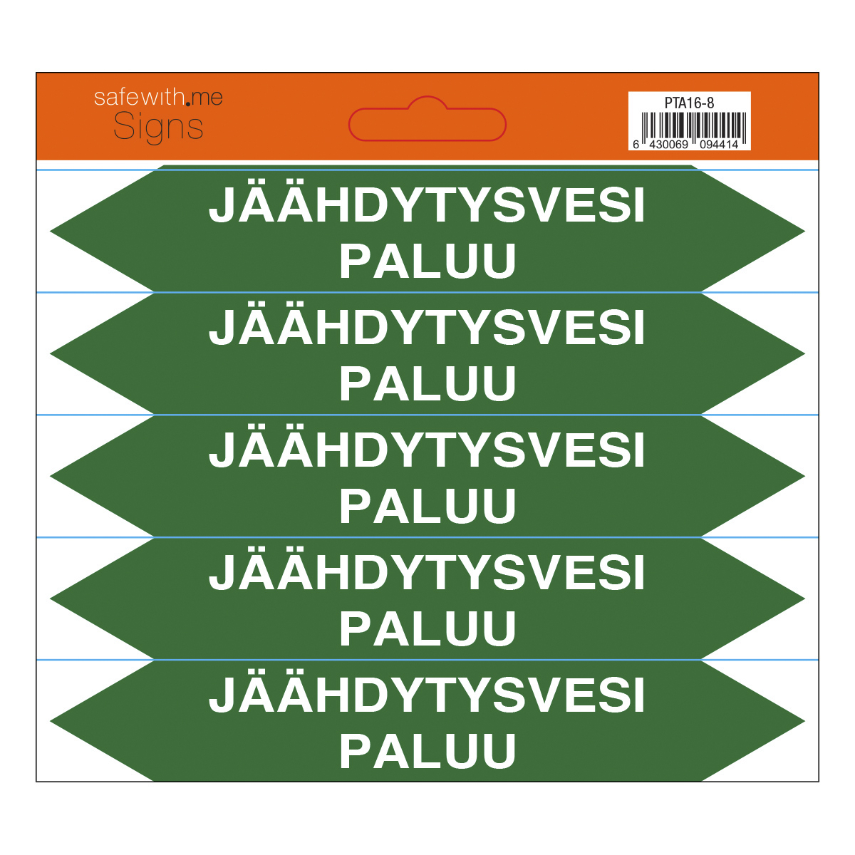 turvakauppa Pipe marking jäähdvesi paluu sheet with 5 stickers