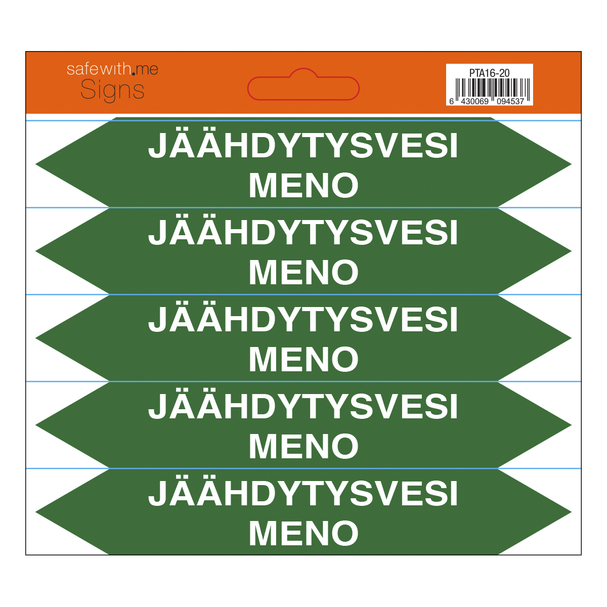 turvakauppa Pipe marking jäähd.vesi meno sheet with 5 stickers