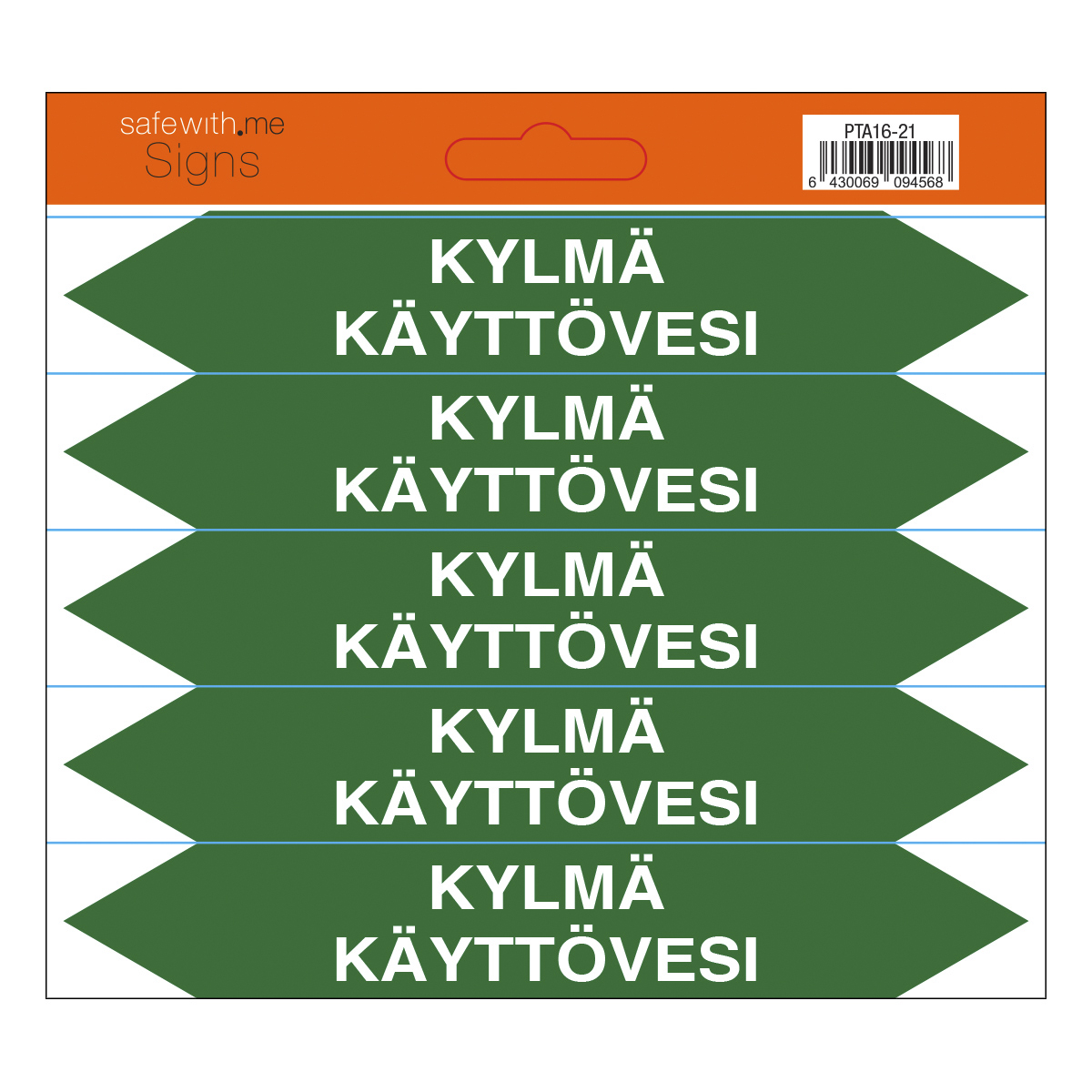 turvakauppa Pipe marking kylmä käyttövesi sheet with 5 stickers