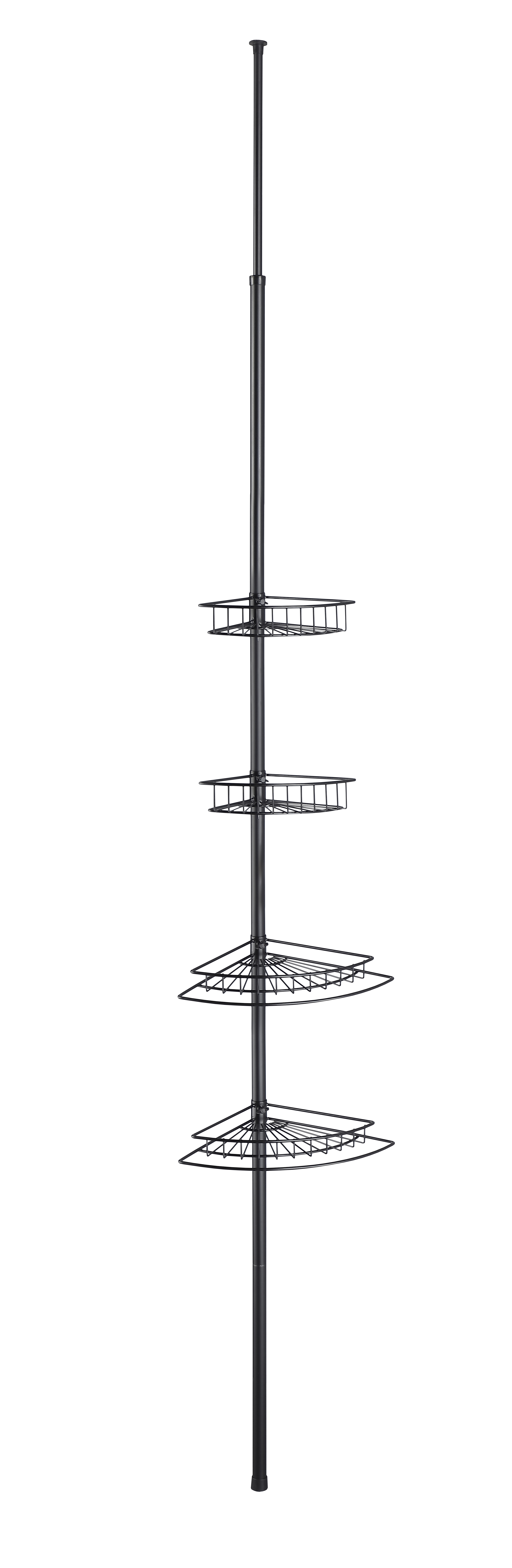 tammiholma Telescopic corner shelf 38x230-260x28cm black