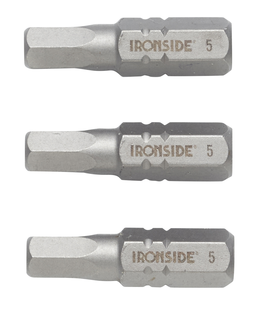 SCREW BIT IRONSIDE HEX5 1/4" 25MM 3 PCS