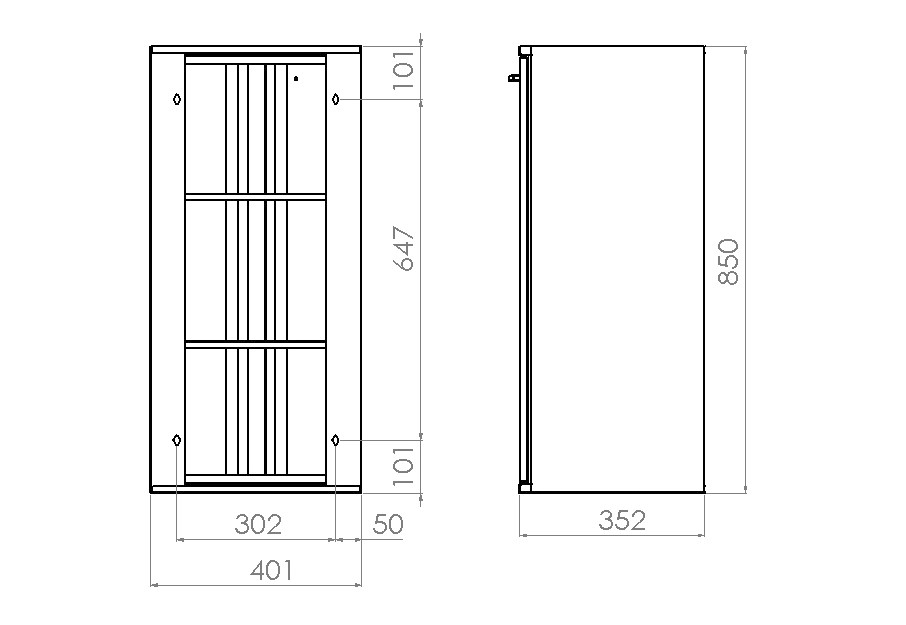 polaria Shelf cabinet polaria hyk 400 low left