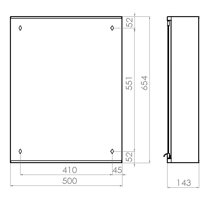 polaria Mirror cabinet polaria pks 500 no lighting