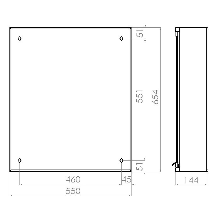 polaria Mirror cabinet polaria pks 550 no lighting