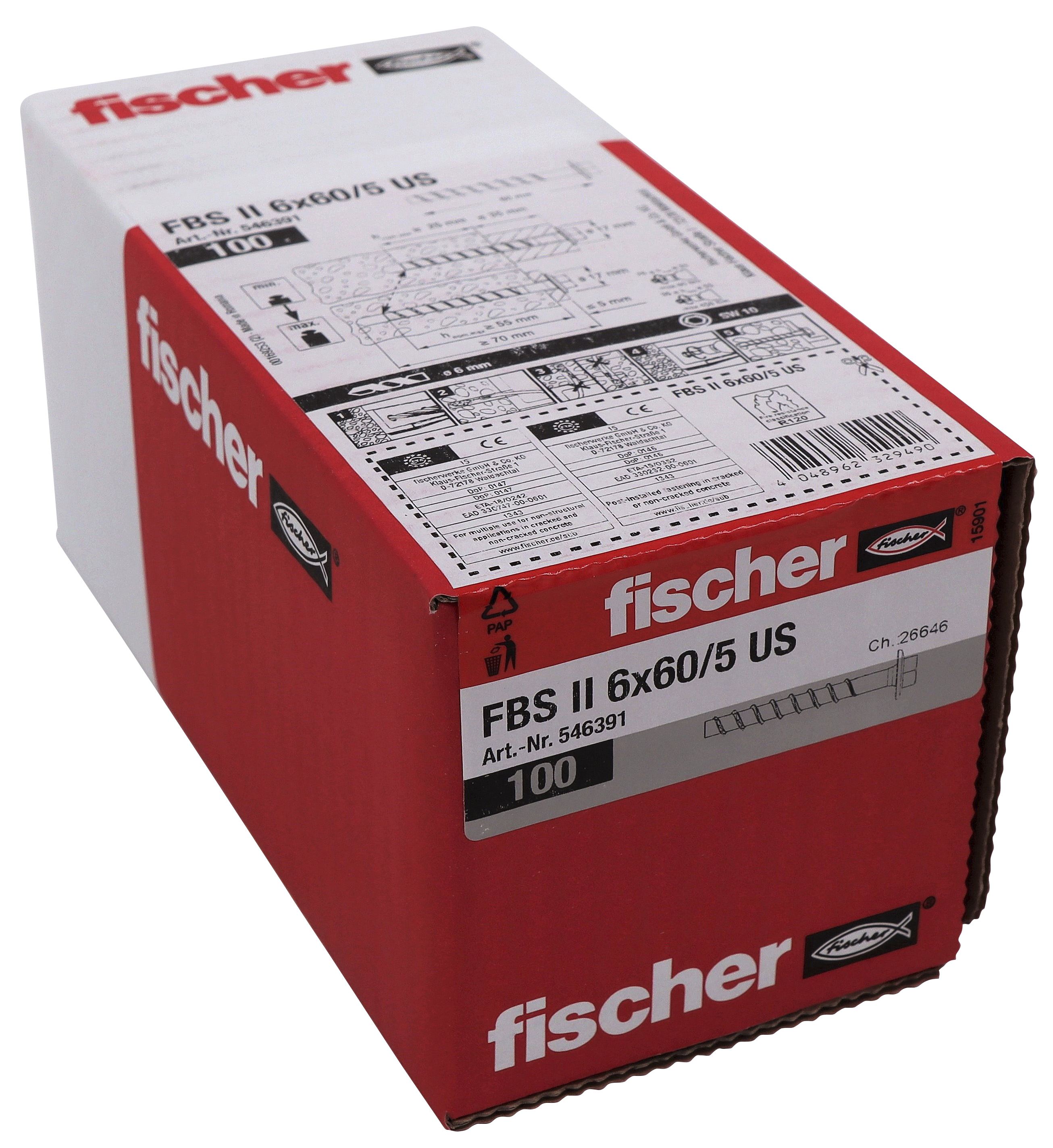 fischer Concrete screw fischer fbs ii 6x60/5us 100pcs