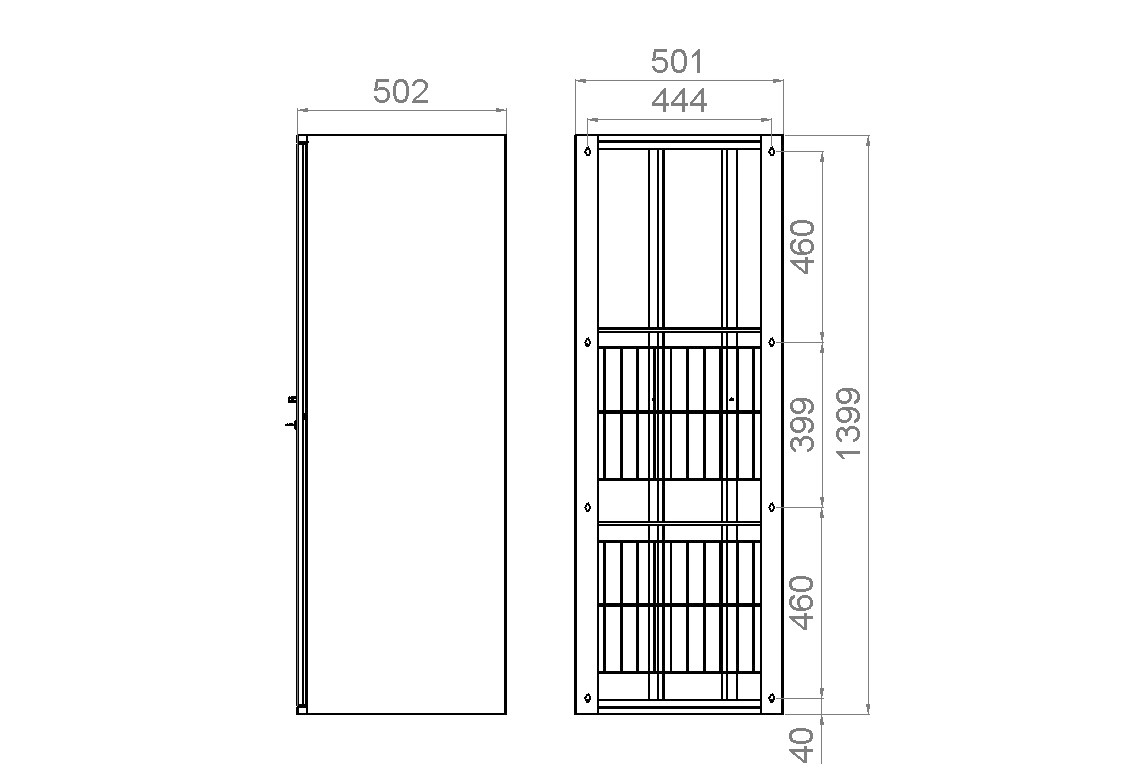 polaria Pyykkikaappi pyk500/1400 vasen pyk500/1400 2 hyllyä 2 koria