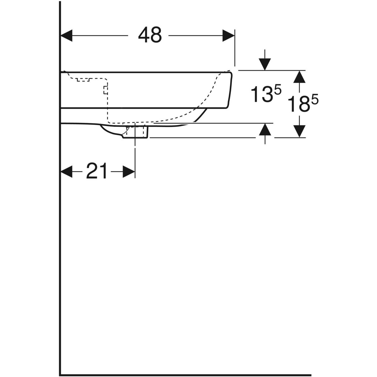 geberit Washbasin geberit renova plan 600x480mm white