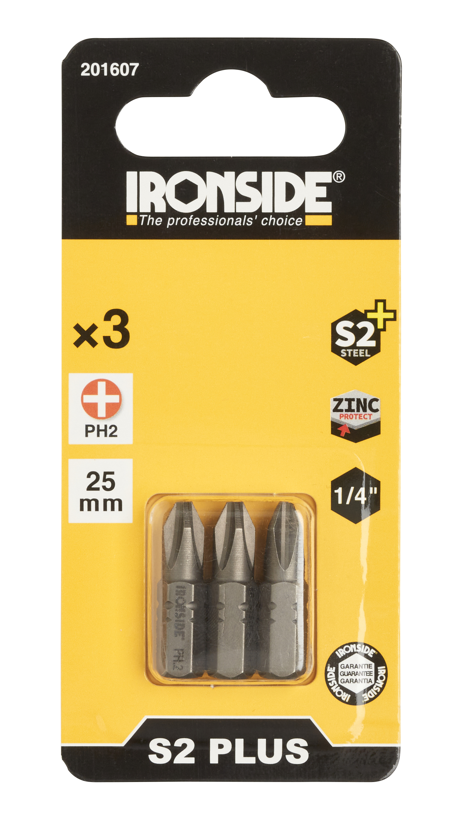 ironside Skruvbit ironside ph2 1/4" 25mm 3 del